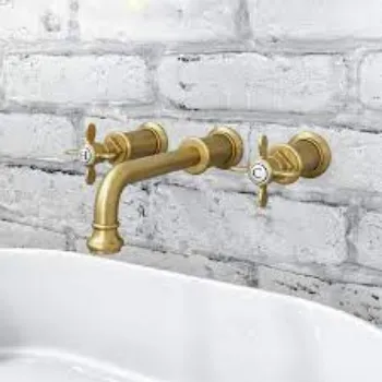 Yellow Brass Wall Mixer 